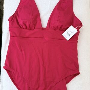 One-Piece Swimsuit in Cherry Red
